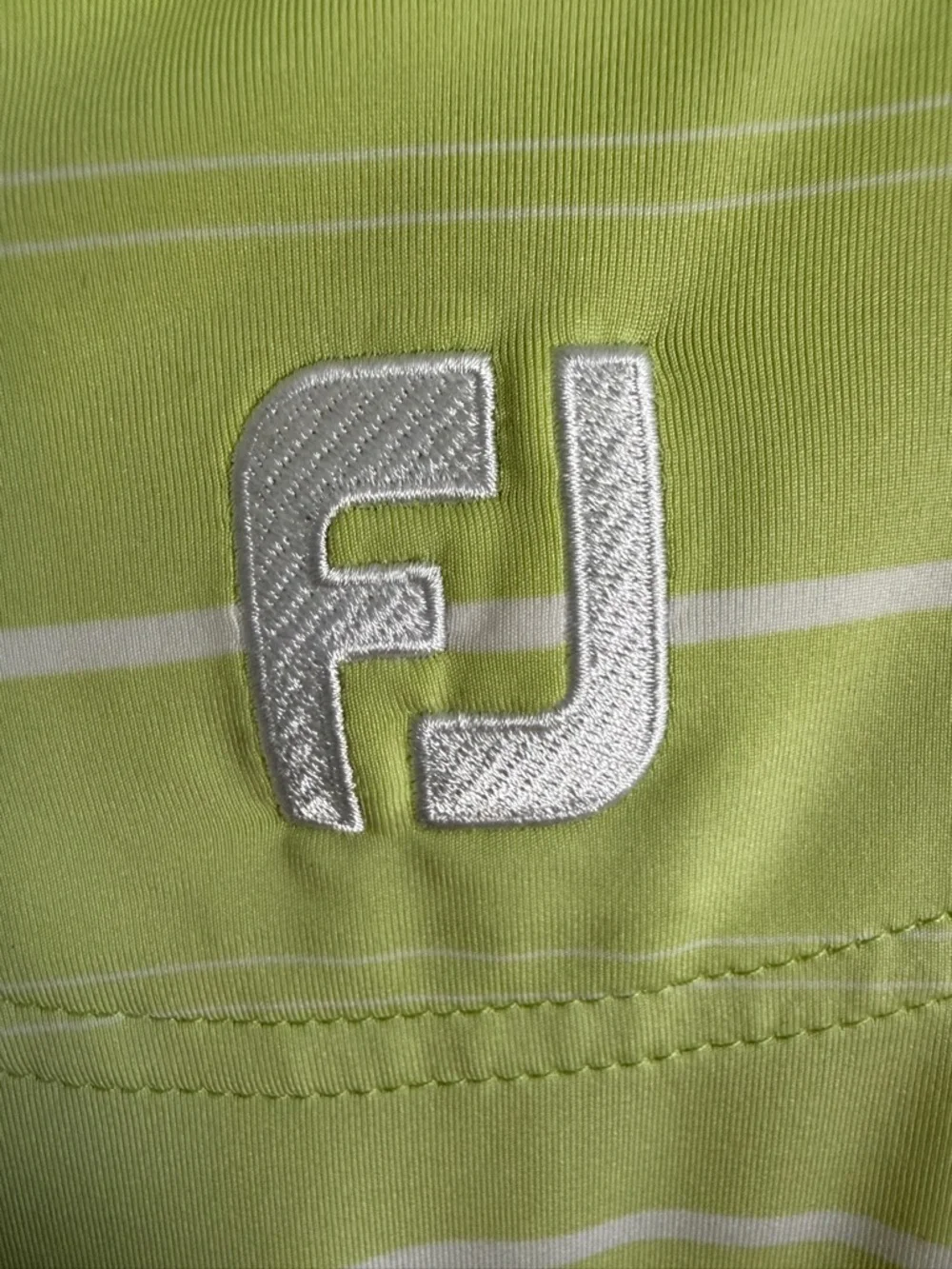 FootJoy Green Striped Ombre Performance Golf Shirt River Landing Country Club L? - Picture 3 of 8